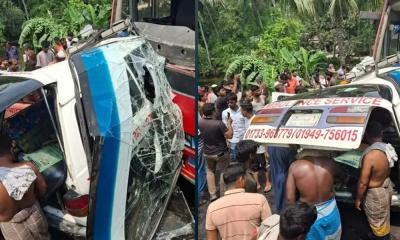 নগরকান্দায় বাস-অ্যাম্বুলেন্স মুখোমুখি সংঘর্ষে নিহত ৫