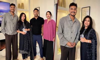 সিডনিতে ক্রিকেটার তাসকিনের সঙ্গে বারবিকিউ পার্টিতে শাবনূর