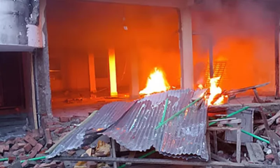 ফের আগুন দিল সাবেক এমপি নুর উদ্দিন চৌধুরীর বাড়িতে