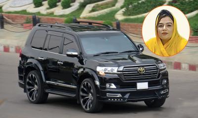 রেলওয়ের দ্বিতীয় শ্রেণির কর্মচারী লৎফা আসেন ল্যান্ডক্রুজারে