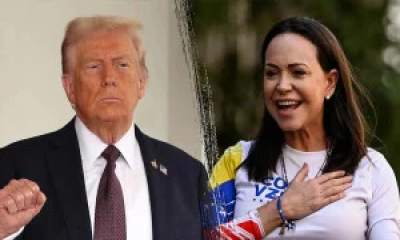 ভেনেজুয়েলার মাচাদোর পাওয়া নোবেল ট্রাম্পকে উপহার দিলেন